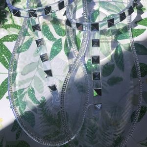 Clear Crystal Jellies Sandals Flip Flops S6